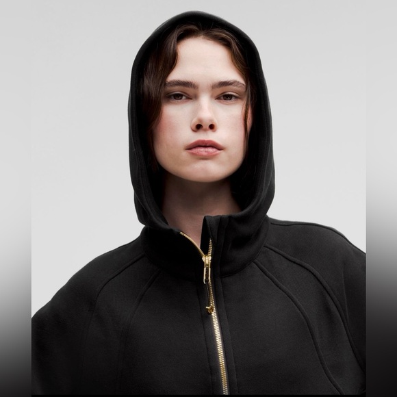 NWT Lululemon Scuba Oversized Half Zip Hoodie Jacket Black & Gold Size M/L - Picture 4 of 13
